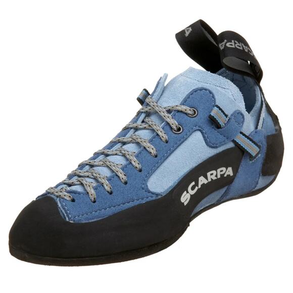 Scarpa Techno Lady Climbing Shoe Womens Suede Leather Sz 8 2/3 Blue 2 Tone Lace - Picture 15 of 16